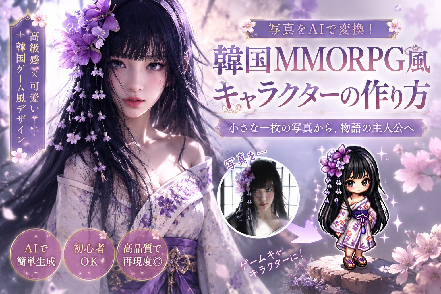 MMORPG風ドット絵キャラクター