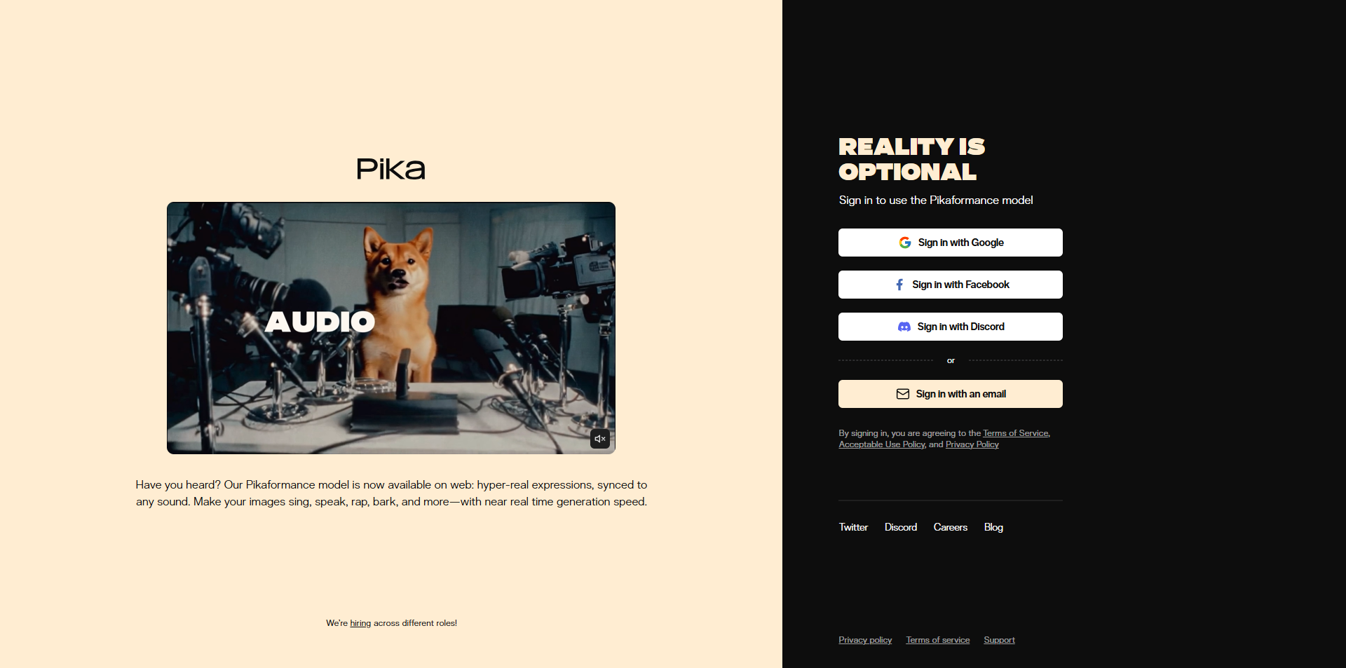 終了後の代替ソフト Pika Labs
