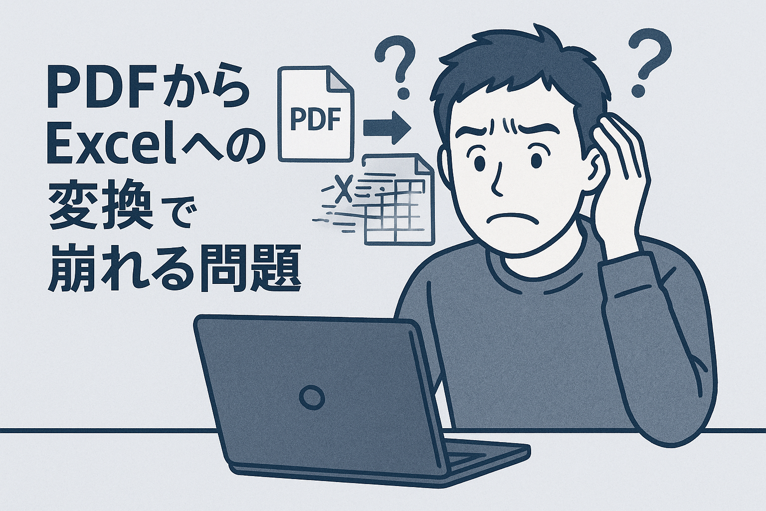 PDFからExcelへの変換で崩れる問題