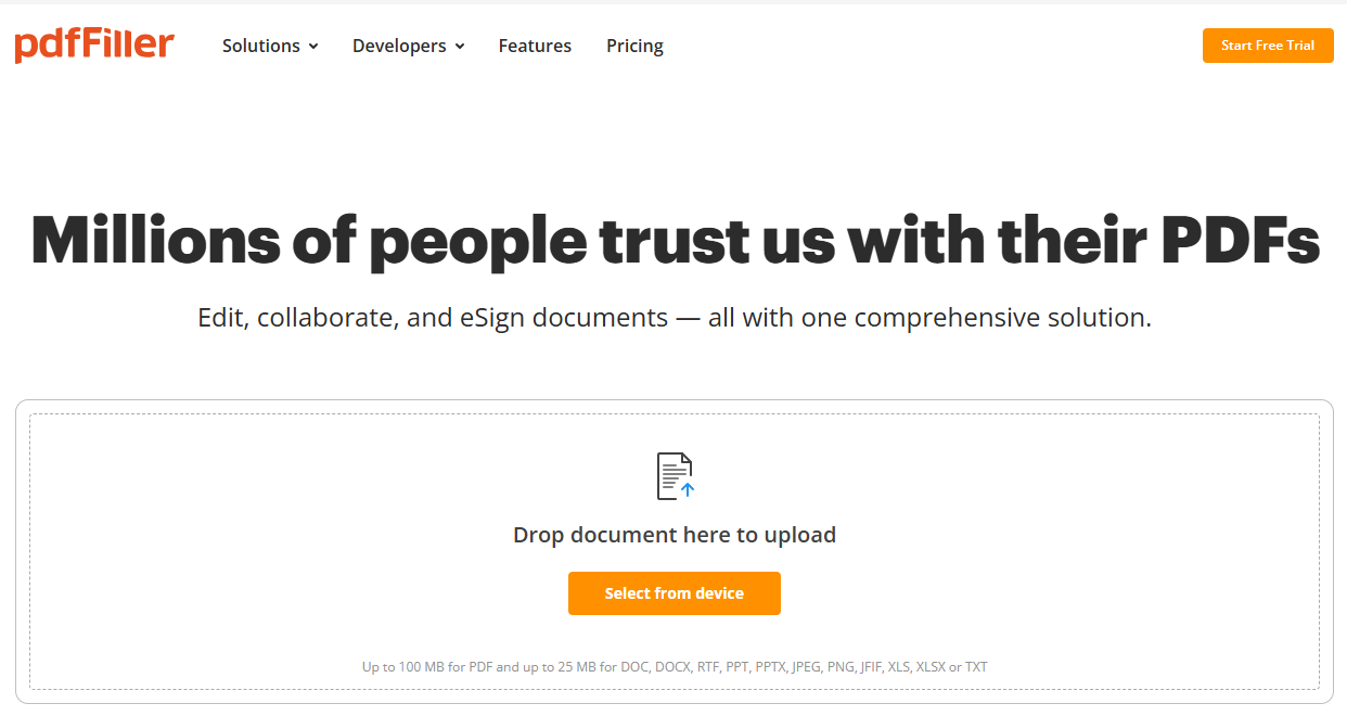 pdfFiller — オンラインPDF編集・共同作業プラットフォーム