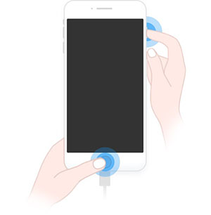 iPhone 6s以前の機種　ホームボタンと電源ボタンを同時に押す