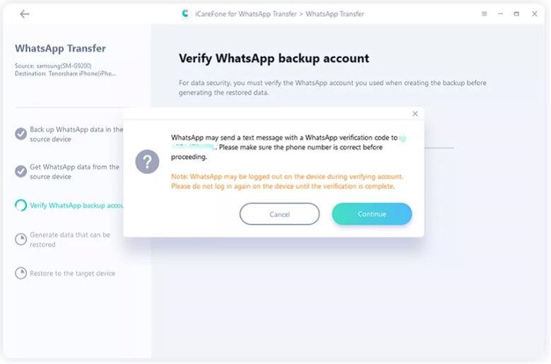 confirm your whatsapp account once again