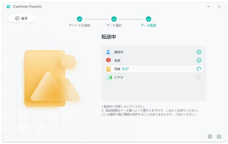 データ転送中 - iCareFone iTransGoのガイド
