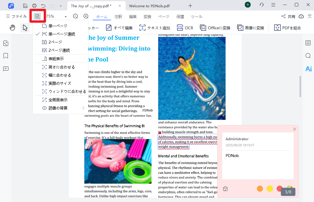 ページ表示モード