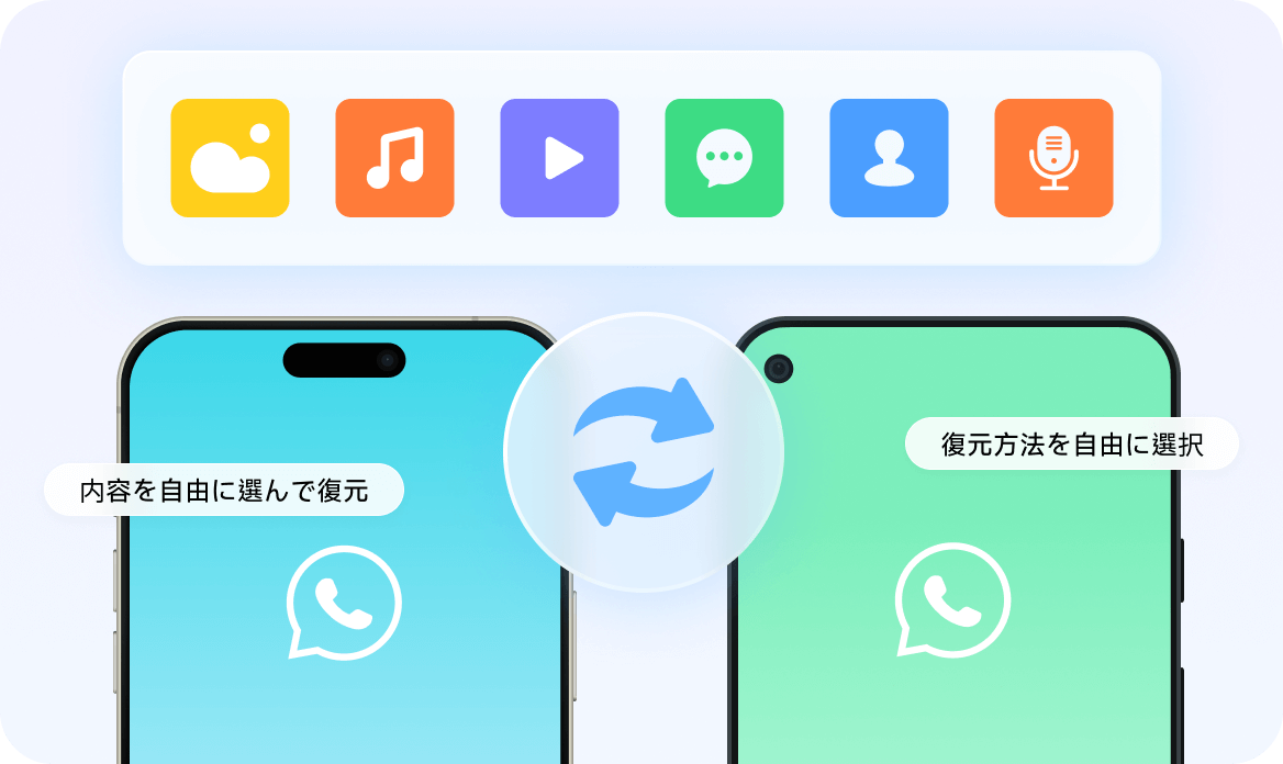 WhatsApp 復元機能デモ画像