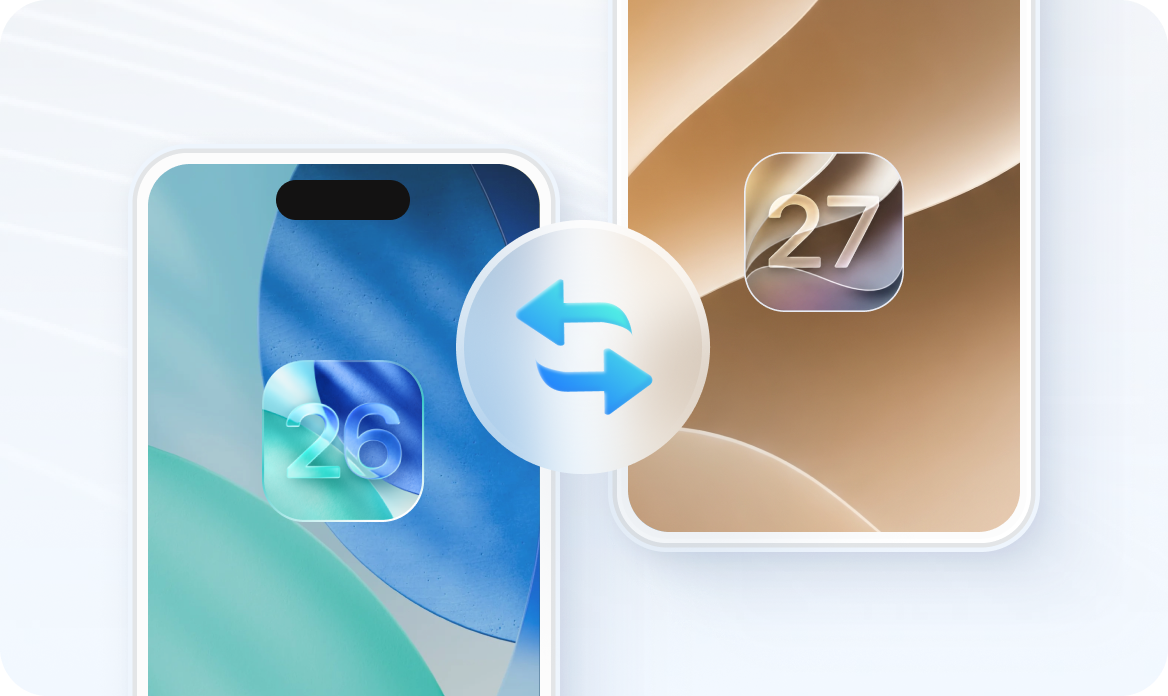 iOS アップグレード／ダウングレード画面