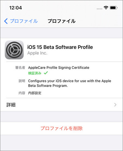 iOS15のアップデートファイルを削除