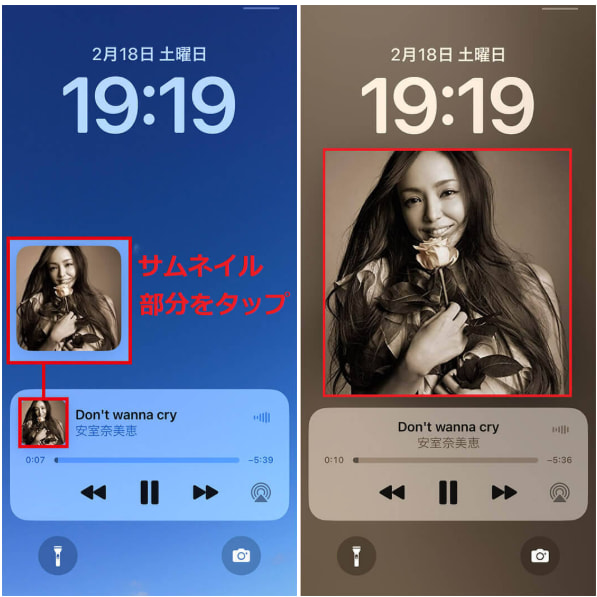 アルバムアートが拡大表示