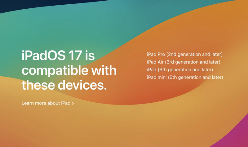 iPadOS17 対応機種