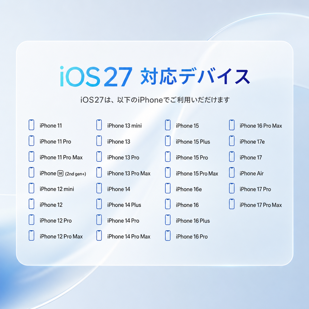 ios 27対応機種