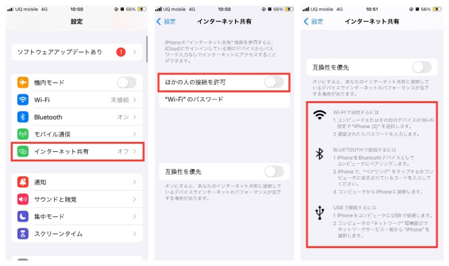 インターネット共有