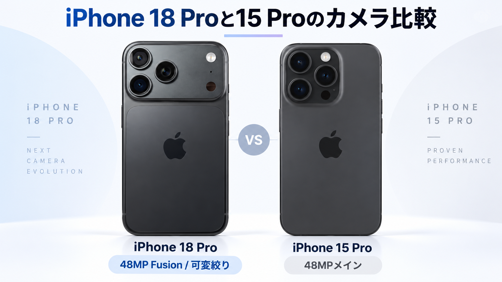カメラはiPhone 18 Proと15 Proでどちら