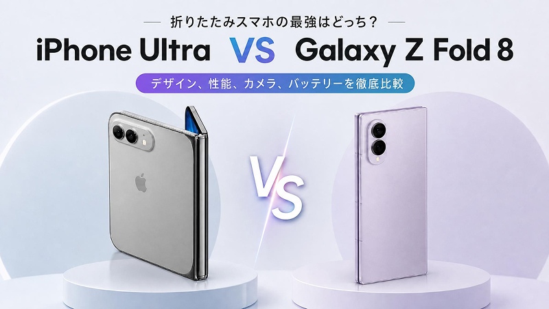 iPhone UltraとGalaxy Z Fold 8のスペック比較表