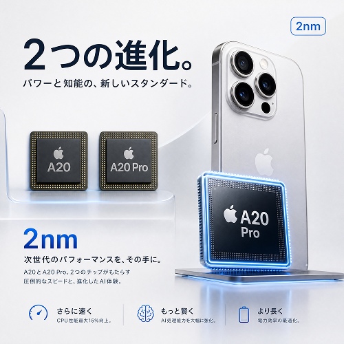 iPhone17とiPhone18 プロセッサ・処理性能の違い
