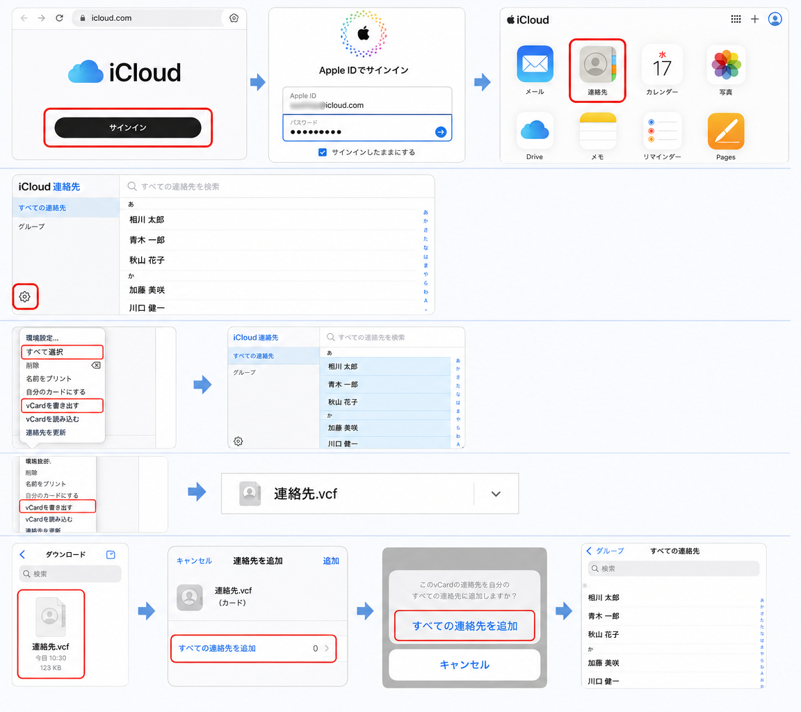 從iCloud.com匯出vCard完成iPhone通訊錄轉移