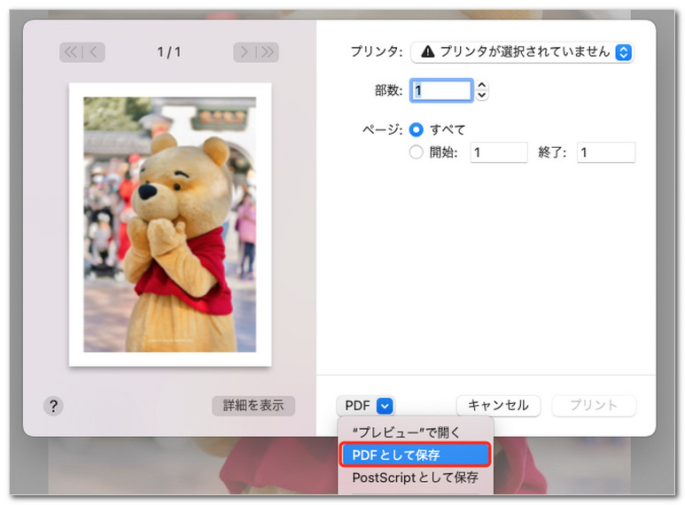 MacでiPhone写真をPDFとして保存