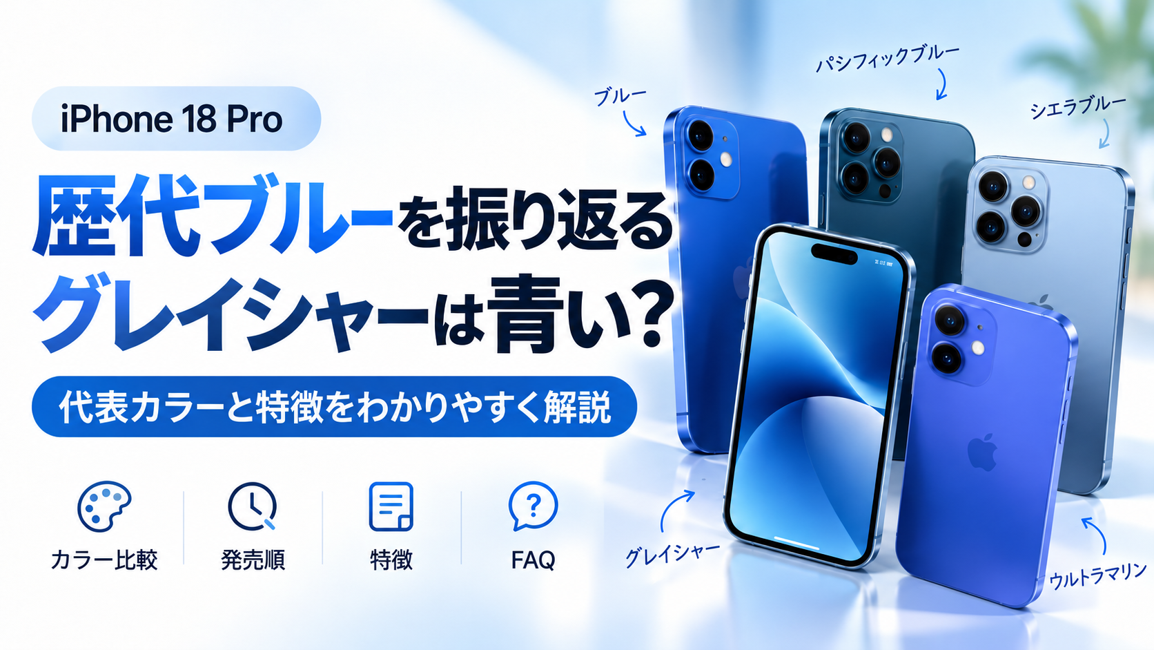 歴代iPhoneのブルーカラーとシエラブルーを振り返る
