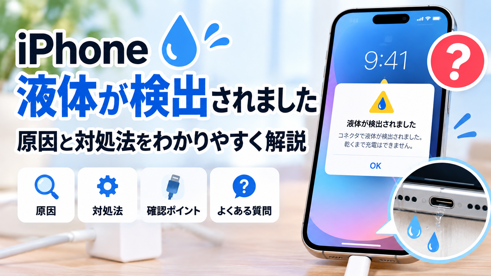 iPhoneで「液体が検出されました」と表示される原因