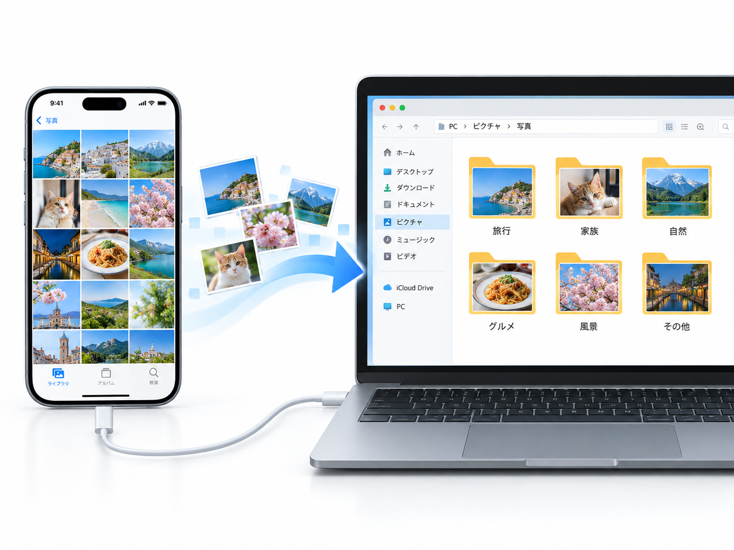 パソコンに写真を保存する