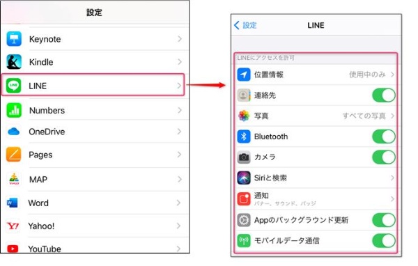 iPhoneでLINEアプリの通知権限を許可