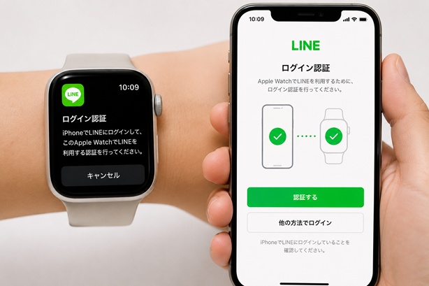 Apple Watch版lineのログイン認証を完了する