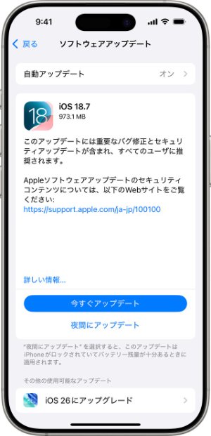 iPhoneのバージョンを最新にする