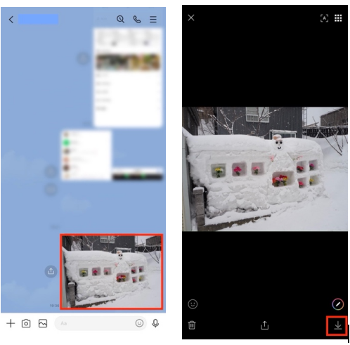 ダウンロードして端末でLINE写真保存