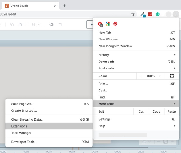 「拡張機能を管理」を選択