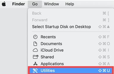 ユーティリティをクリック