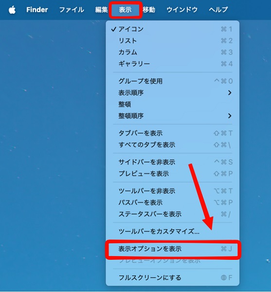 表示オプションを選ぶ