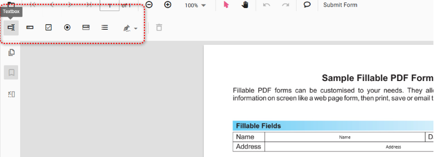 必要なフォームフィールドを選択