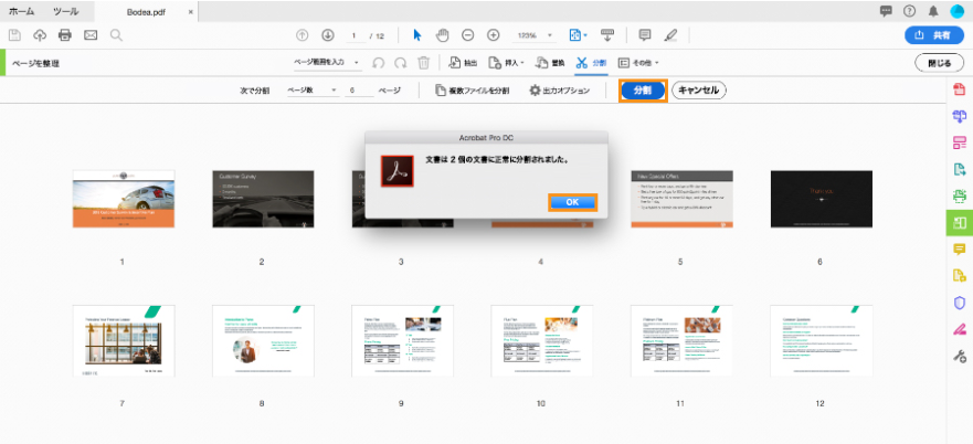 出力先のフォルダーに保存