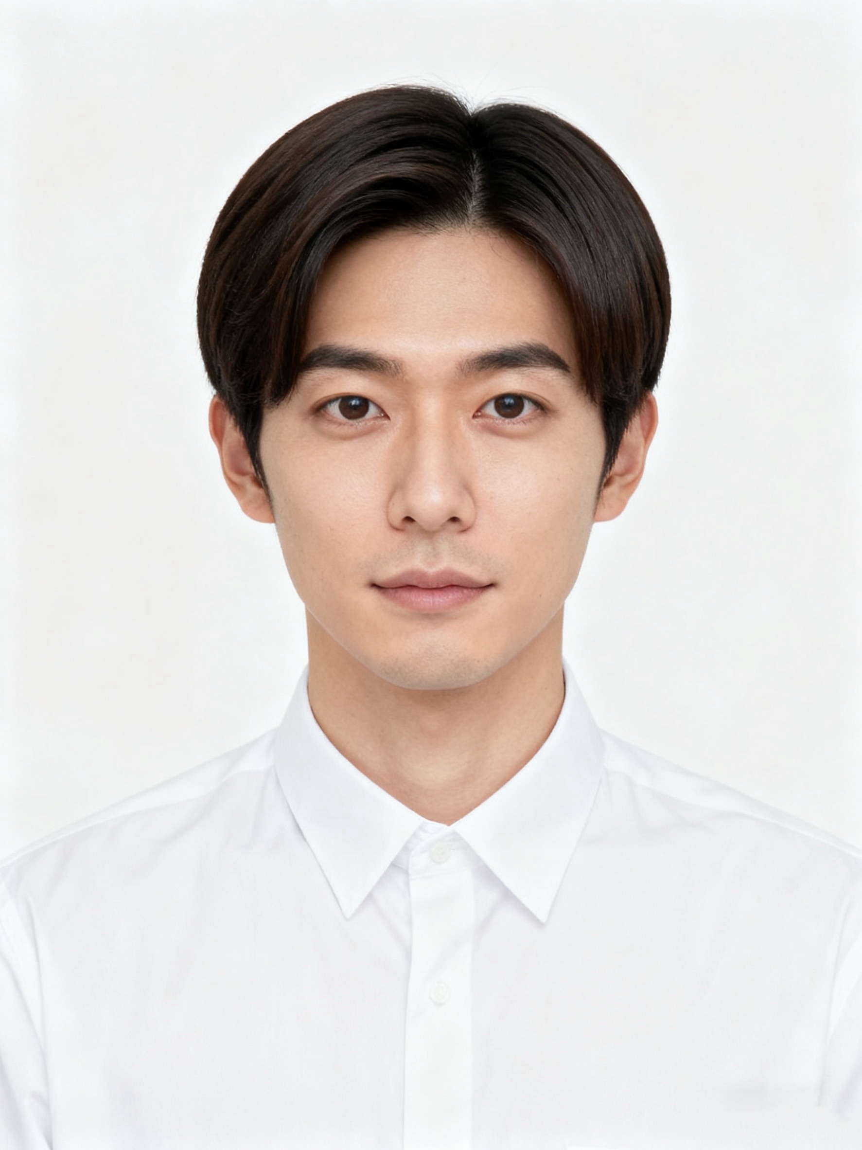 男性證件照髮型 中分頭示範