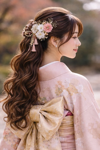 成人 式 前 撮り 髪型