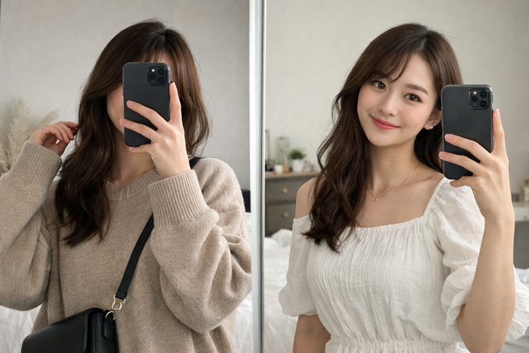 鏡 自 撮り コツ