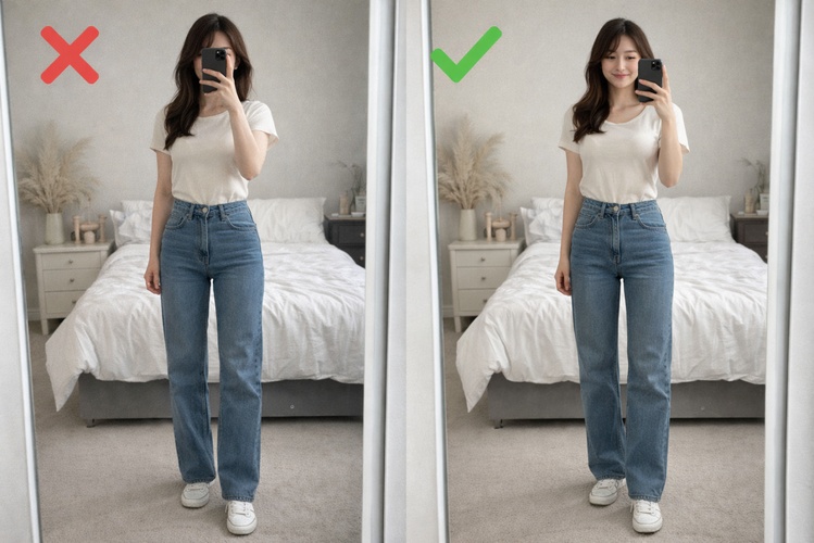 鏡 自 撮り コツ