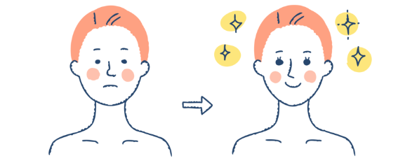 美肌加工のbefore・afterの絵