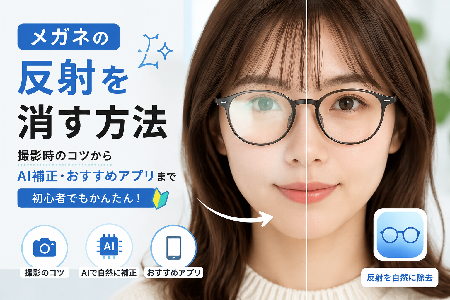 反射を消す方法