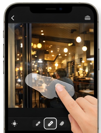 写真 反射 消す