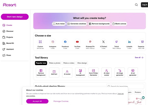 X（Twitter）のヘッダー作成 アプリ PicsArt