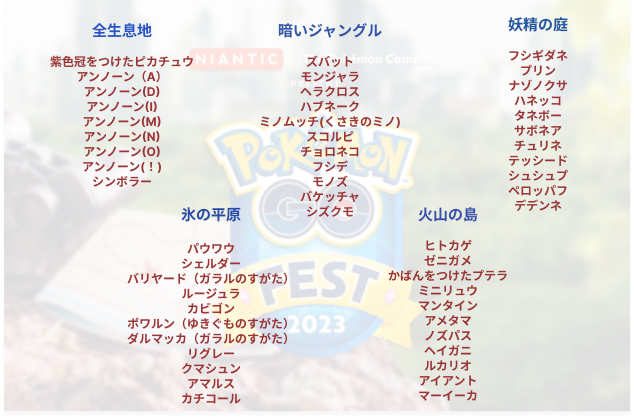 Pokémon GO フェスタ ポケモンの色違い