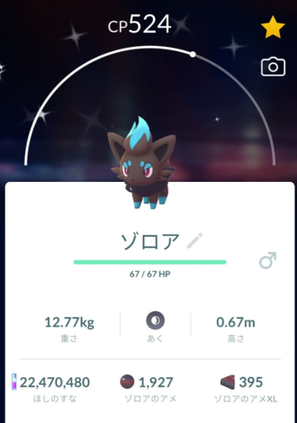 ゾロアの色違い