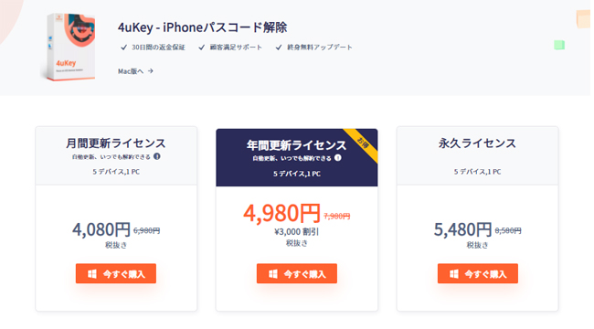 4uKeyの料金