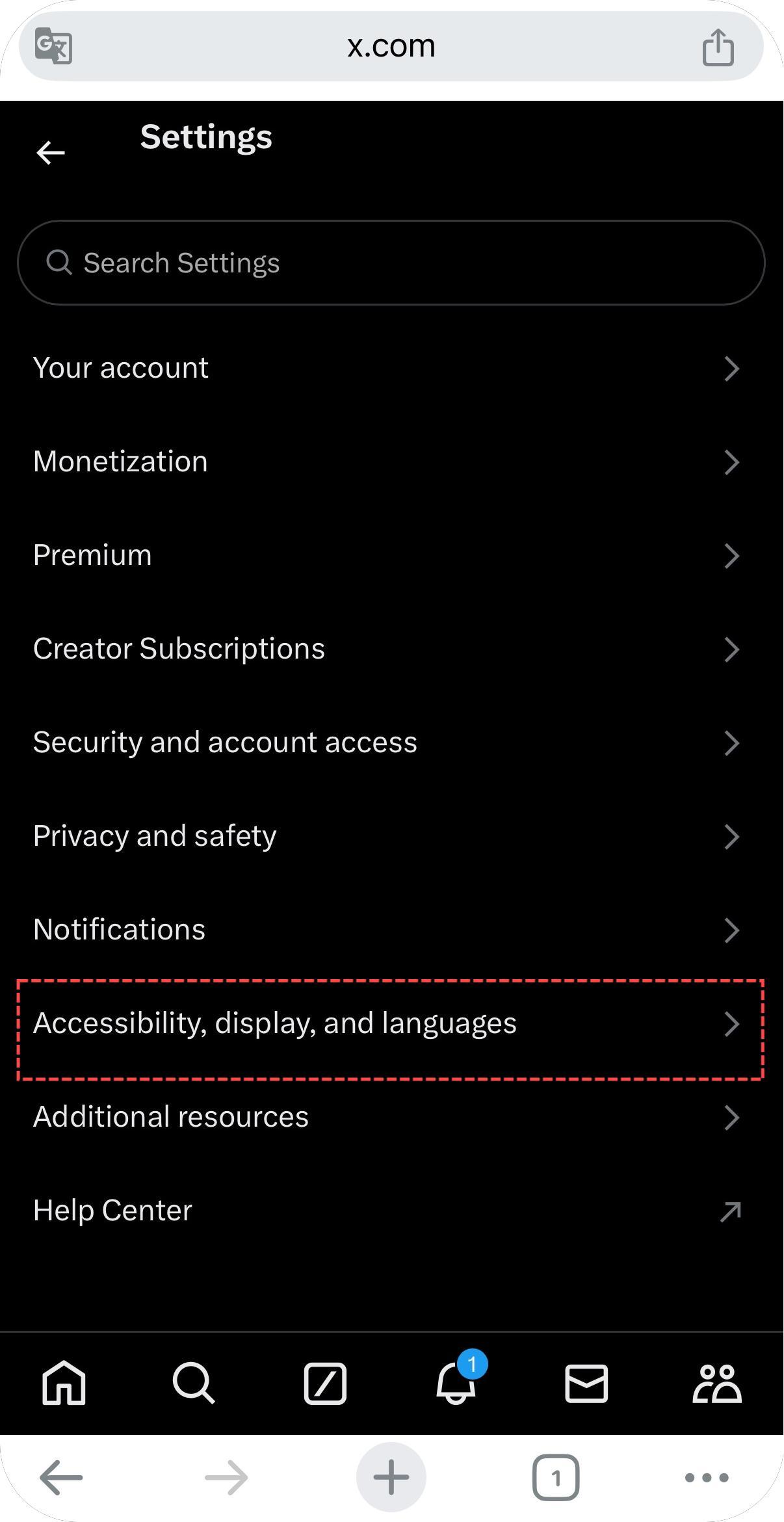 Accessibility、display、and languages