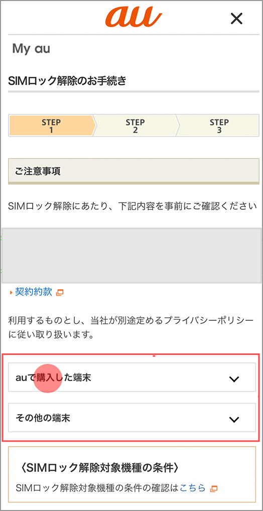 SIMロック解除可否をチェック