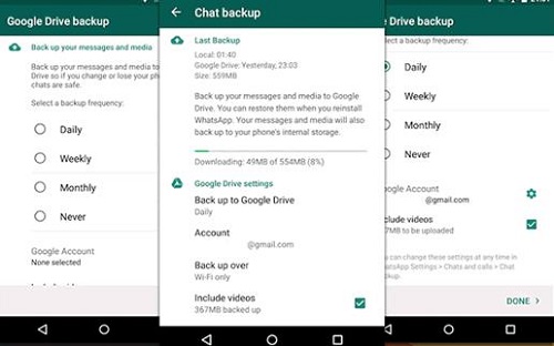 GoogleドライブーWhatsAppバックアップ